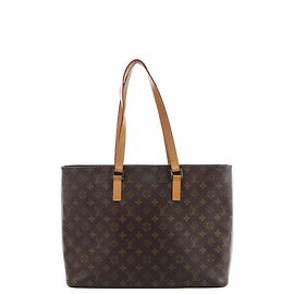 Bolsa de ombro Louis Vuitton Luco em Canvas Monogram marrom M51155 Bege