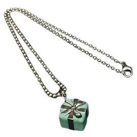 Colar com pingente de prata Tiffany & Co. Blue Box Prata Azul
