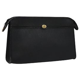 Christian Dior Vintage Honeycomb Zip Coated Canvas Medium Nero