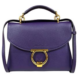 Bolsa de Ombro Salvatore Ferragamo Margot Gancini Roxo