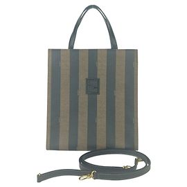 Sac cabas Fendi Pequin Vintage Marron Noir
