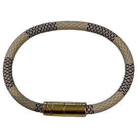 Pulseira Louis Vuitton Monogram Rope Bege Dourado Azul escuro