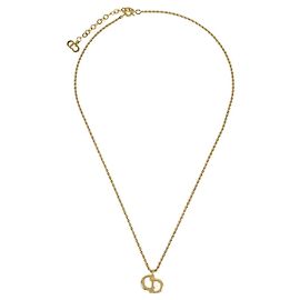 Pendentif Christian Dior CD plaqué or Doré