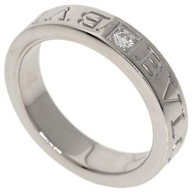 Bulgari Bvlgari Double Logo Diamond Ring in 18K White Gold Other