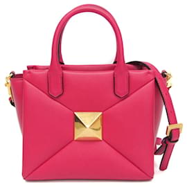 Valentino Garavani One Stud Top Handle Leather Small Rose