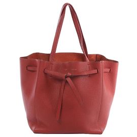 Céline Bolsa de ombro de couro Celine Cabas Phantom Small Vermelho Vermelho