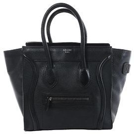 Céline Bolsa CELINE Luggage Micro de couro preto Preto
