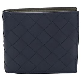 Bottega Veneta Navy Bi-Fold Wallet Navy blue