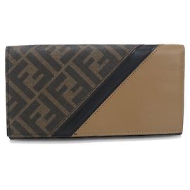 Fendi Brown Bi-fold Long Wallet Brown