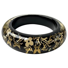 Louis Vuitton Pulsera Inclusion GM Bangle Noir M66254 Mujer Negro Dorado