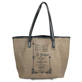 Bvlgari S.Bulgari Logo Tote Bag Braun Schwarz
