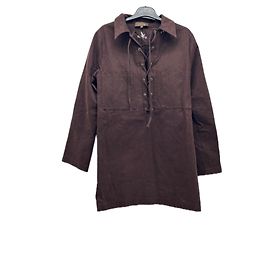 Autre Marque Vestido de algodón marrón ANIM Talla S Castaño
