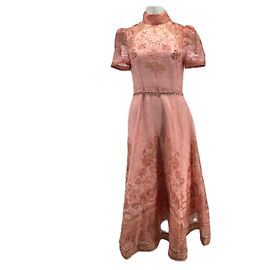 Zimmermann Langes rosa Kleid mit Mustern Pink
