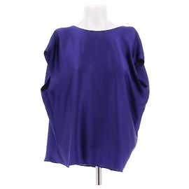 Lanvin Top blu elettrico in seta Blu