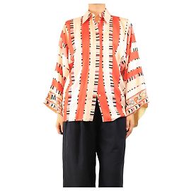 Emilio Pucci Blusa de seda estampada rosa - talla UK 8 Rosa