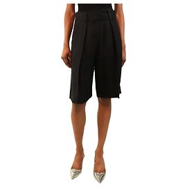 Brunello Cucinelli Black pleated shorts - size UK 6 Black