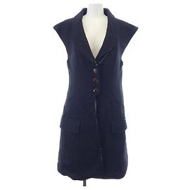 Chaleco largo Chanel Azul Azul marino