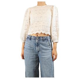 Autre Marque Blusa de algodão branco bordado - tamanho S Branco
