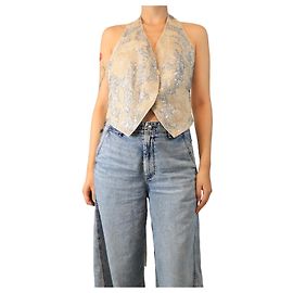 Brunello Cucinelli Beige and grey sequin waistcoat - size M Other