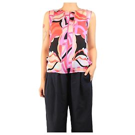 Emilio Pucci Purple silk sleeveless printed top - size UK 10 Purple