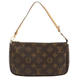 Louis Vuitton Bolsa pochette Monogram vintage marrom 2000 Marrom