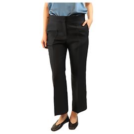 Céline Black silk-blend trousers - size UK 12 Black