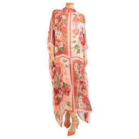 Dolce & Gabbana Copricostume da spiaggia floreale rosa - taglia UK 14 Rosa