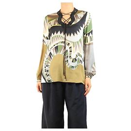 Emilio Pucci Camicetta in seta stampata verde - taglia UK 8 Verde