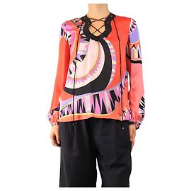Emilio Pucci Pink silk printed blouse - size UK 8 Other