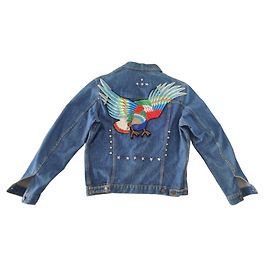 Levi's Custom Embroidered Bird Denim Jacket Blue Multiple colors