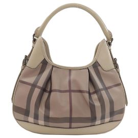 Borsa Tote Burberry Check Marrone