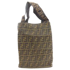 Sac cabas Fendi Zucca Pattern Eco Bag Marron