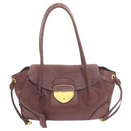 Prada BR3116 Logo Tote Bag Brown