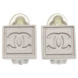 Orecchini a clip Chanel Coco Mark Argento Argento