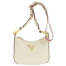 Sac à l'épaule avec logo Prada Blanc