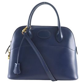 Hermès Sac à main Hermes Bolide 31 en Blue Marine Bleu Bleu Marine