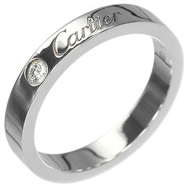 Cartier C de Engraved Platinum Ring Other