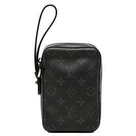 Louis Vuitton Monogram Eclipse Box Clutch Handbag Black
