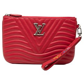 Clutch Louis Vuitton New Wave Pochette Zip Clutch Bag Rosso