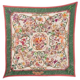 Sciarpa Hermès Carré Plissé PIERRES D' ORIENT ET OCCIDENT Multicolore Verde