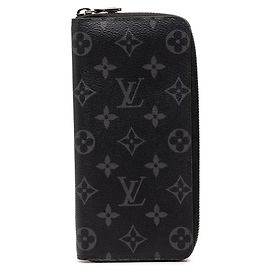 Carteira longa Louis Vuitton Monogram Eclipse Marrom Preto