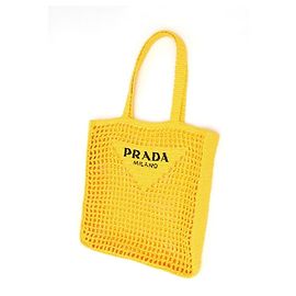Sac cabas en crochet jaune Prada Jaune