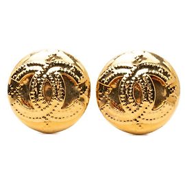 Orecchini tondi vintage Chanel Coco Mark D'oro