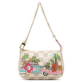 Louis Vuitton Damier Azur Vivienne Mini Pochette Weiß Mehrfarben