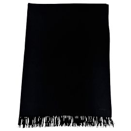 Hermès Echarpe de lã de cashmere preta HERMES Preto