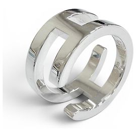Anello Hermès Silver Band Argento