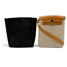 Hermès Borsa a tracolla Hermes Herbag TPM Nero Beige Altro