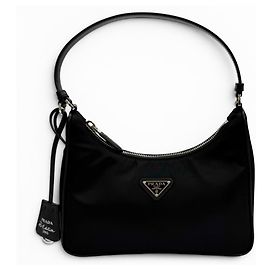 Prada Re-Edition 2005 Re-Nylon Triangle Logo Handbag Black
