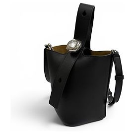 Mini sac seau Pebble Loewe Noir