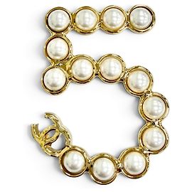 Chanel 24S Coco Mark No. 5 Perlenbrosche Golden